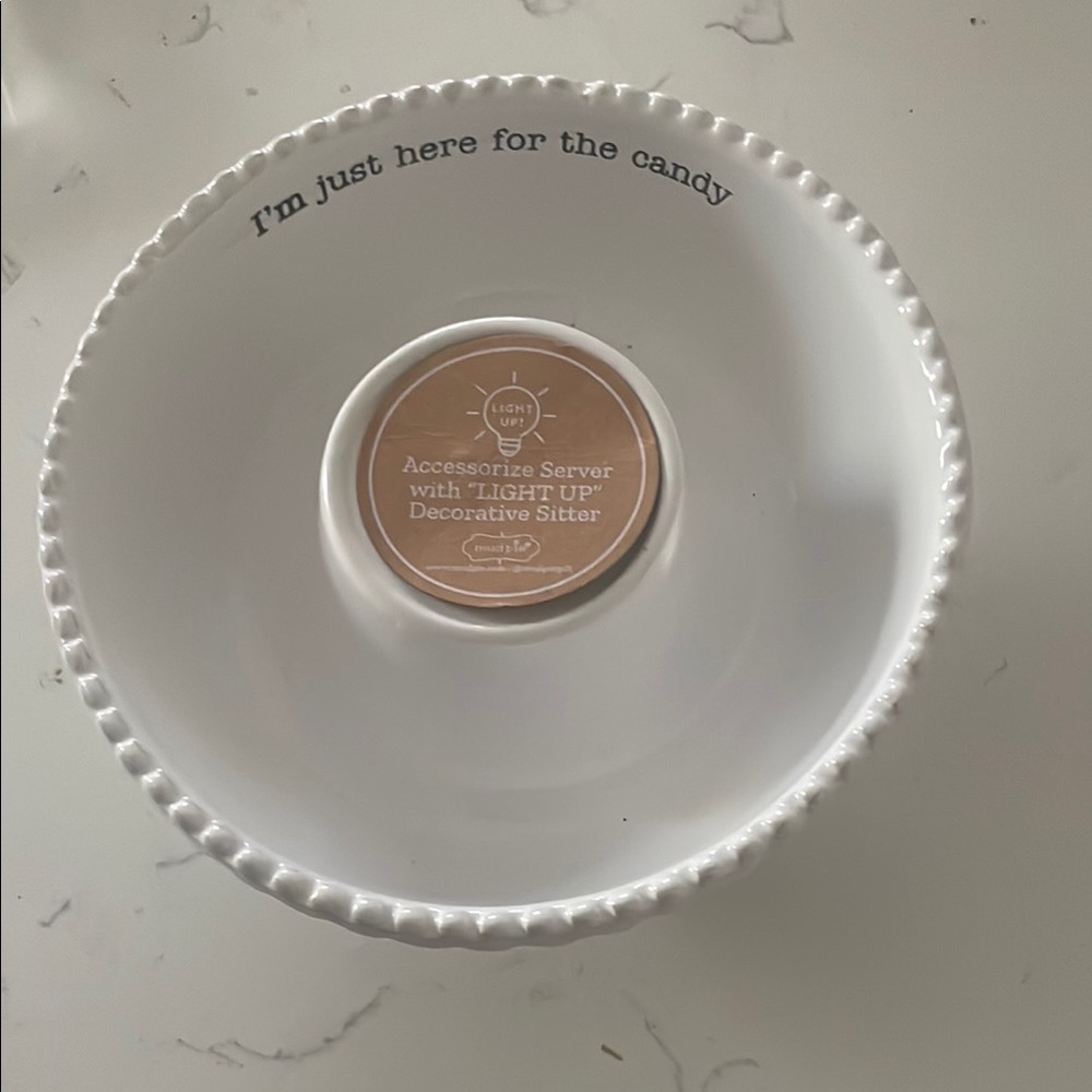 White Candy Serving Bowl